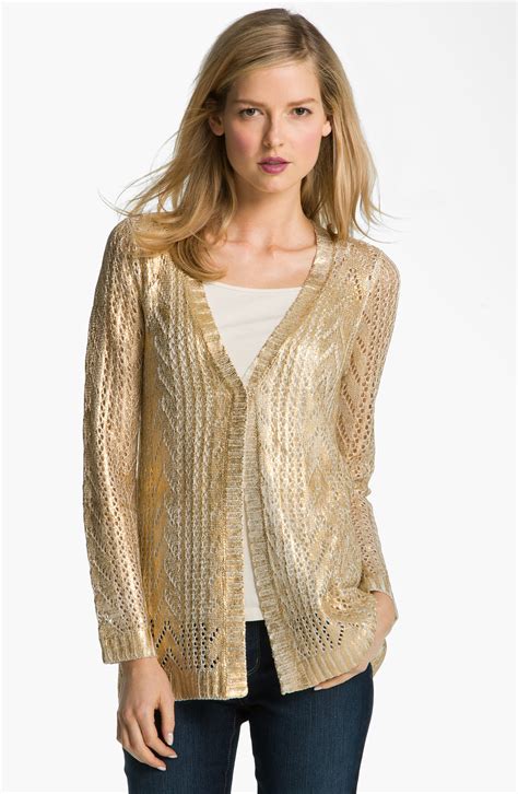 Women's Metallic Cardigan Sweaters 